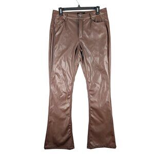 Forever 21 Pants Womens Large Brown Faux Leather Flared Trouser